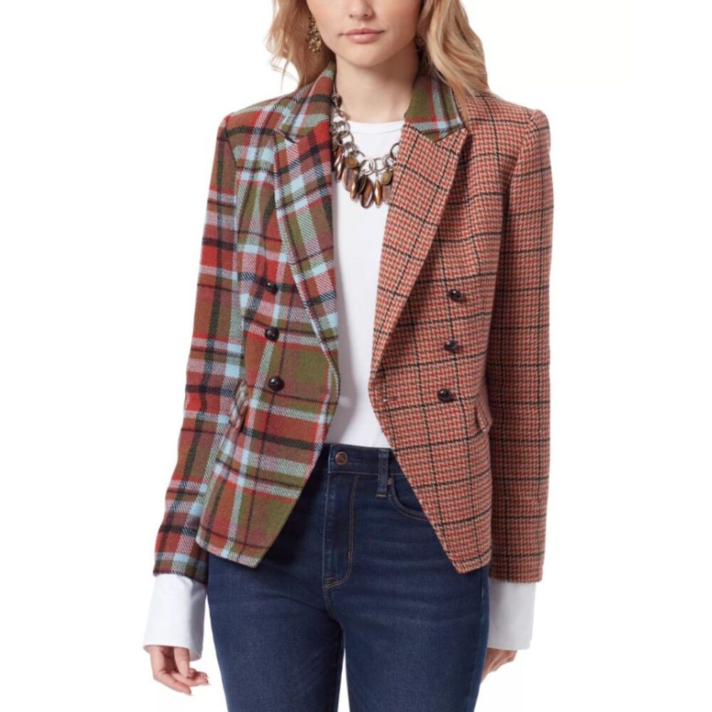 SAM EDELMAN Double Breasted Sz Medium Wool Blend IMOGEN Suit Jacket Pockets NEW